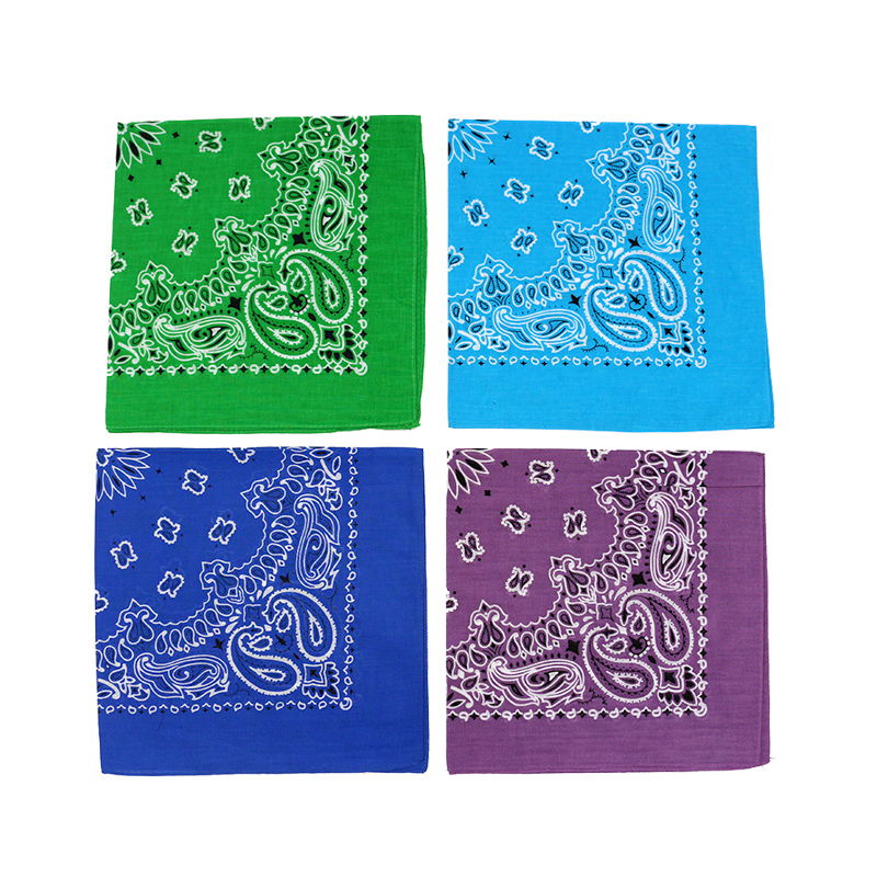 Handkerchief Cotton Men - Hip-Hop Men ผ้าพันคอผ้าพันคอพิมพ์ Paisley สีฟ้าสีเขียวสีม่วงสีผ้าฝ้าย Headband