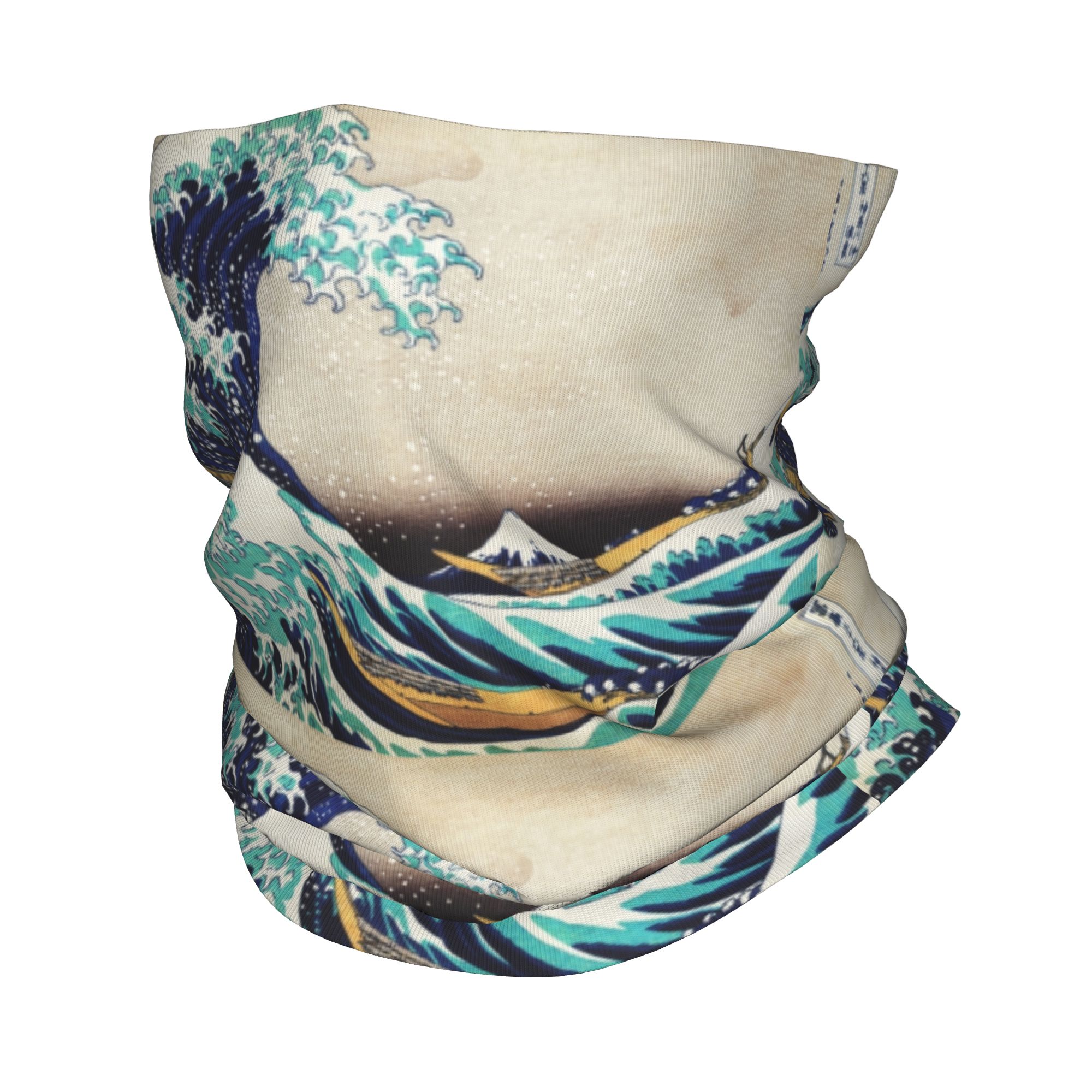 Neck Warmer Tube - ผ้าพันคอคลุมหน้าและคอสำหรับฤดูหนาวลายคลื่นใหญ่คานาเกะวา สำหรับผู้หญิงและผู้ชาย เหมาะสำหรับการเดินป่า ล่าสัตว์ ผ้าพันคอแบบท่อ ผ้าคลุมหน้า