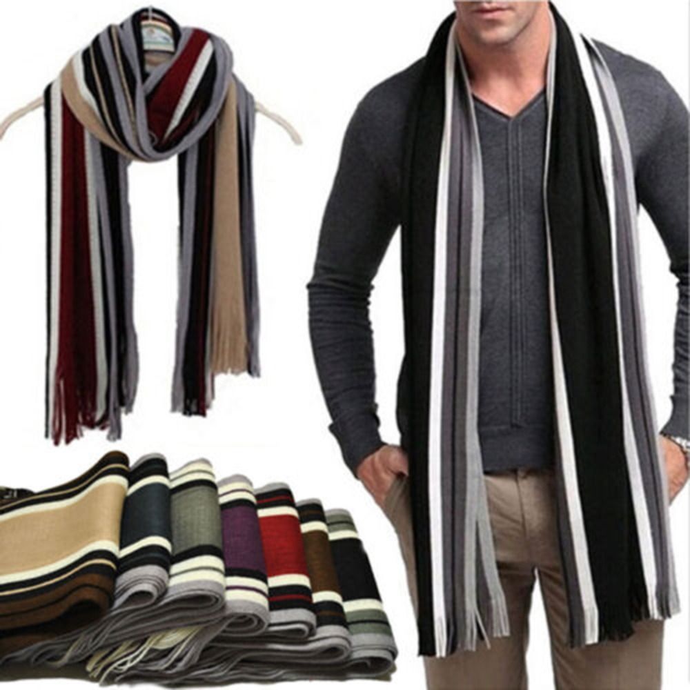 แคชเมียร์ผู้ชายผ้าพันคอลายแฟชั - Muffler Men Wool บทวิจารณ์และราคา