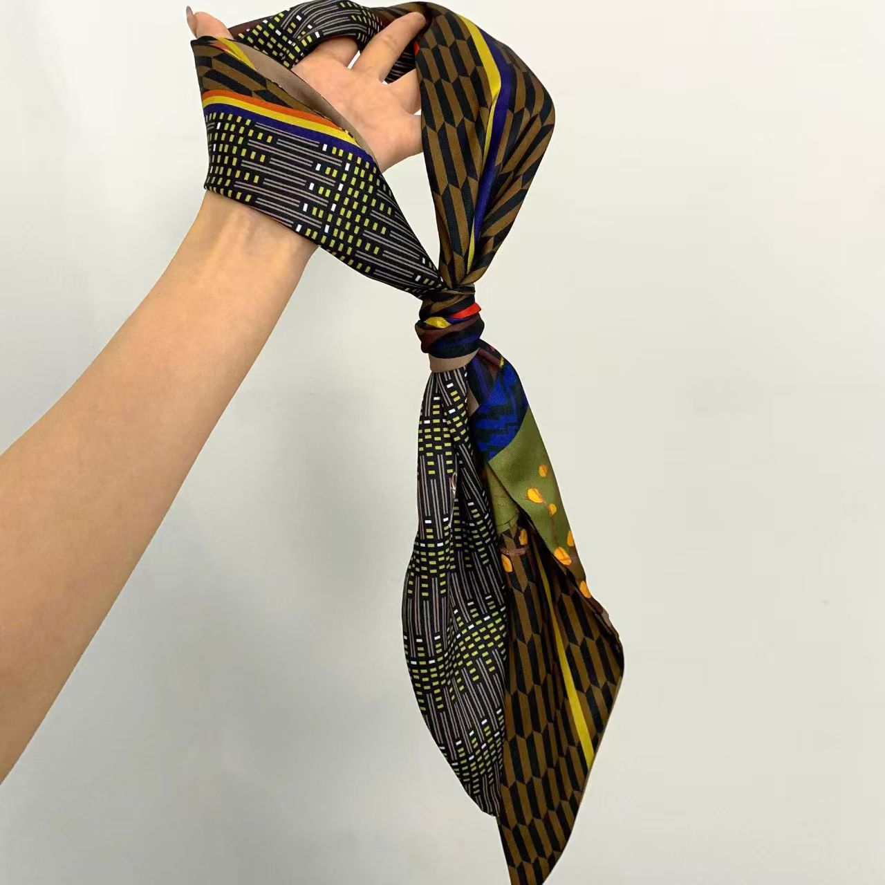 ผ้าพันคอไหมพิมพ์ลายหรูหรา ผ้าพ - Head Wrap Turban บทวิจารณ์และราคา