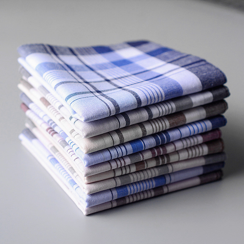 ผ้าเช็ดหน้าผ้าฝ้าย 100% ผ้าเช็ - Handkerchief Cotton Men บทวิจารณ์และราคา