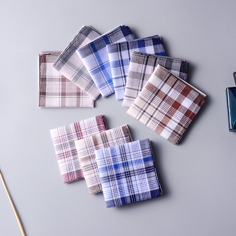 ผ้าเช็ดหน้าผ้าฝ้าย 100% ผ้าเช็ - Handkerchief Cotton Men บทวิจารณ์และราคา
