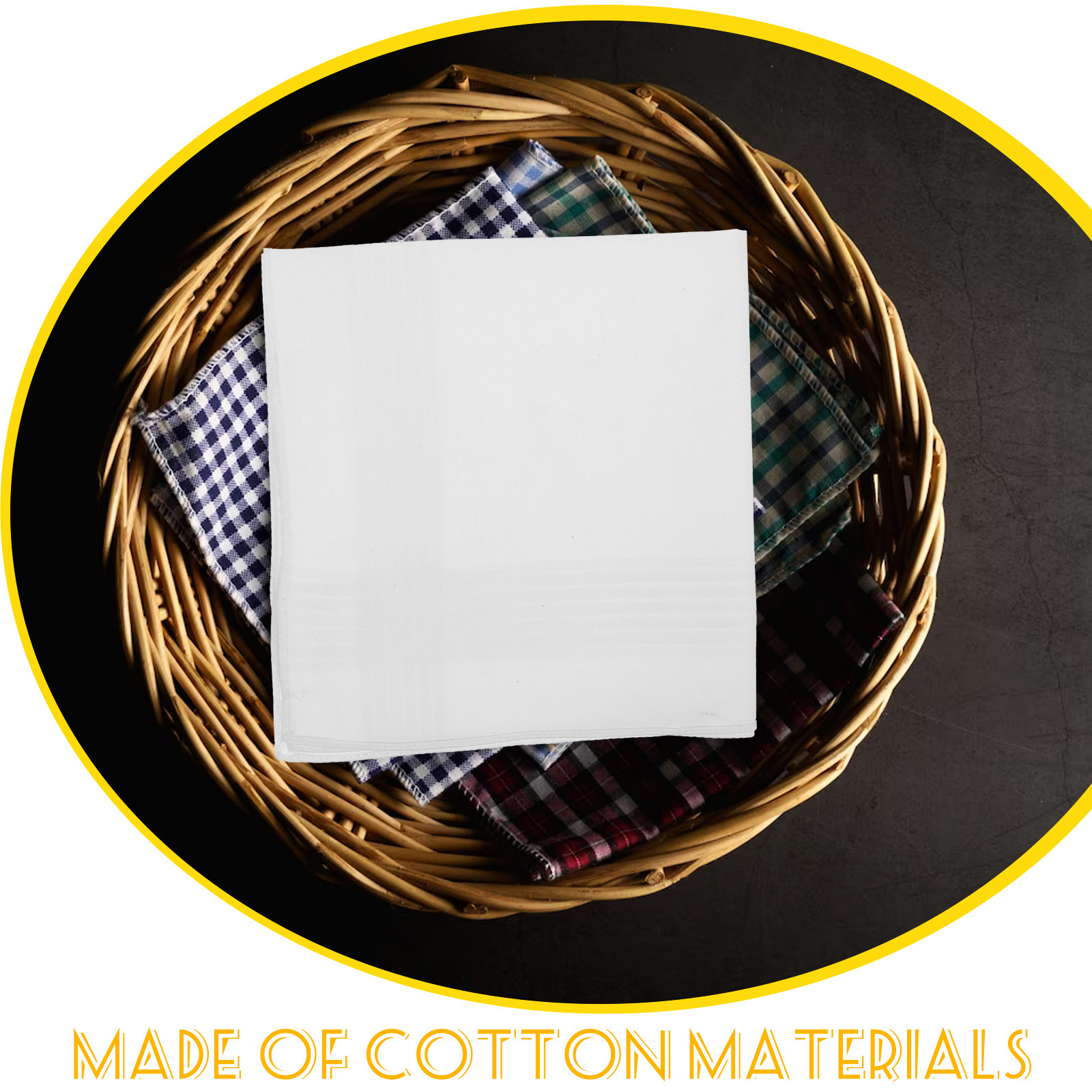 ผ้าเช็ดหน้าสีขาวล้วน 3 ชิ้น ผ้ - Handkerchief Cotton Men บทวิจารณ์และราคา