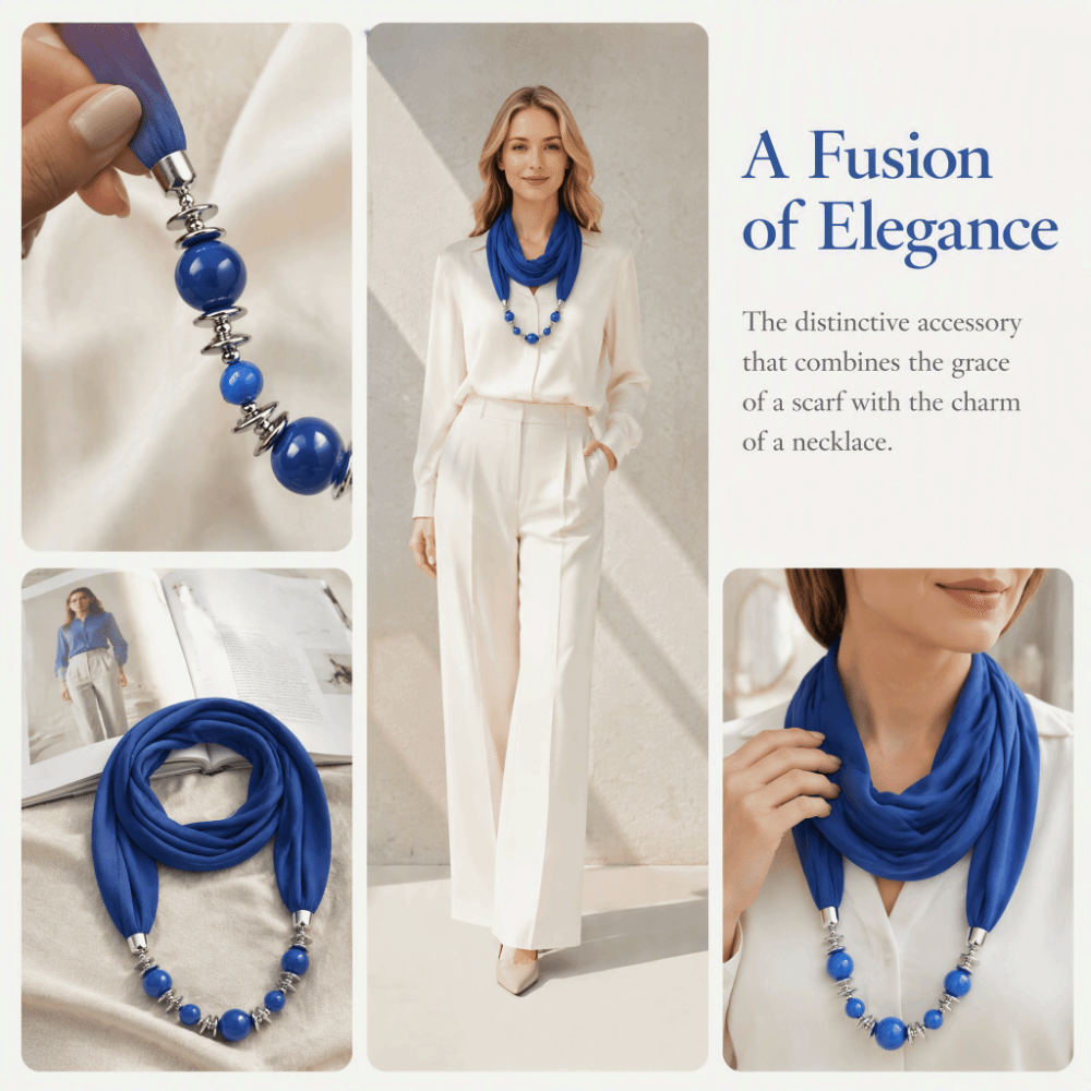 ผ้าพันคอชีฟองใหม่ ประดับลูกปัด - Infinity Scarf Knit บทวิจารณ์และราคา