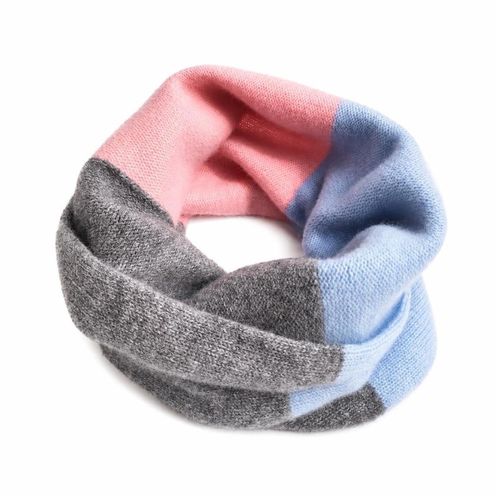 ผ้าพันคอถักนิตติ้งแบบนุ่ม สีสั - Infinity Scarf Knit บทวิจารณ์และราคา