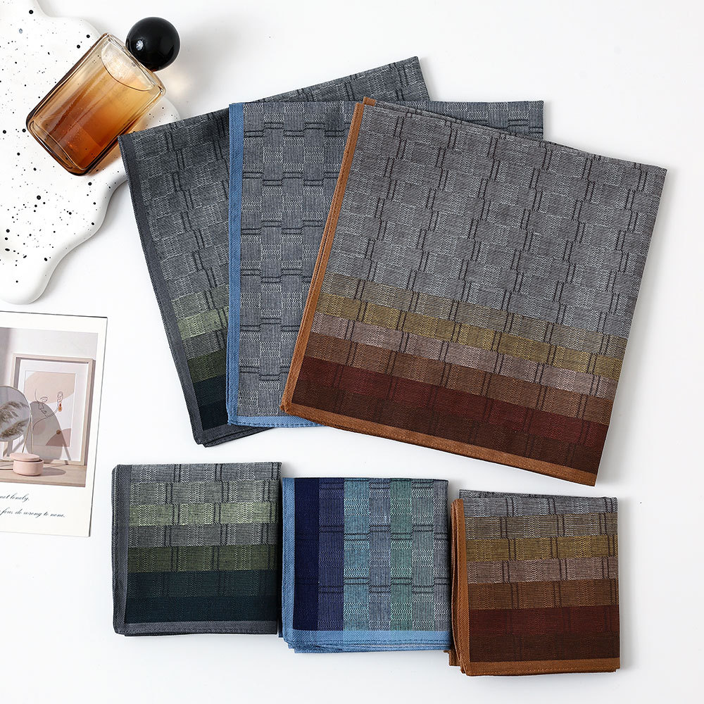 ผ้าเช็ดหน้าผู้ชายลายตารางสีตัด - Handkerchief Cotton Men บทวิจารณ์และราคา