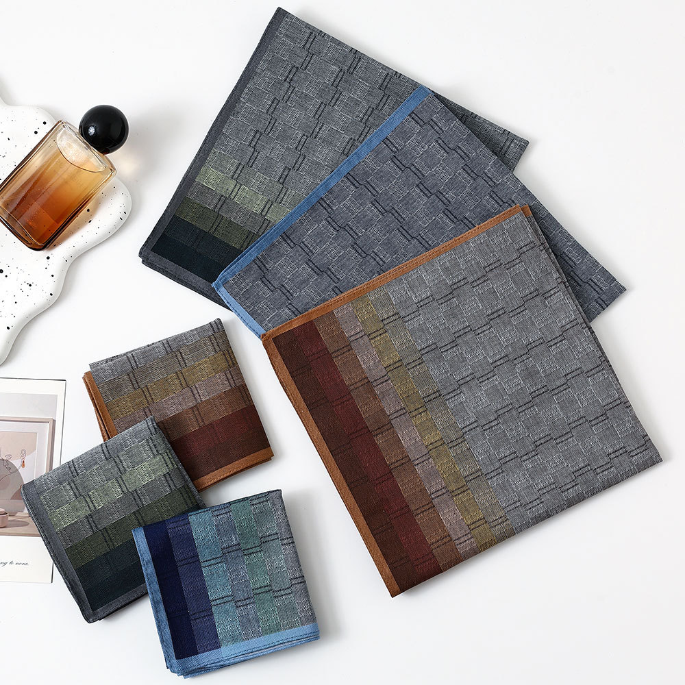 ผ้าเช็ดหน้าผู้ชายลายตารางสีตัด - Handkerchief Cotton Men บทวิจารณ์และราคา