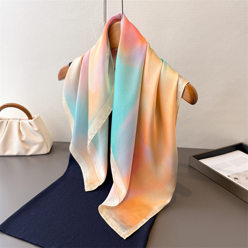 ผ้าพันคอไหมพิมพ์ลายแฟชั่นดีไซน - Scarf Silk Square บทวิจารณ์และราคา