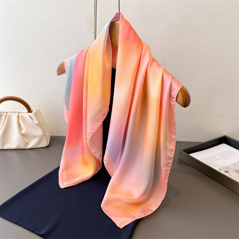 ผ้าพันคอไหมพิมพ์ลายแฟชั่นดีไซน - Scarf Silk Square บทวิจารณ์และราคา