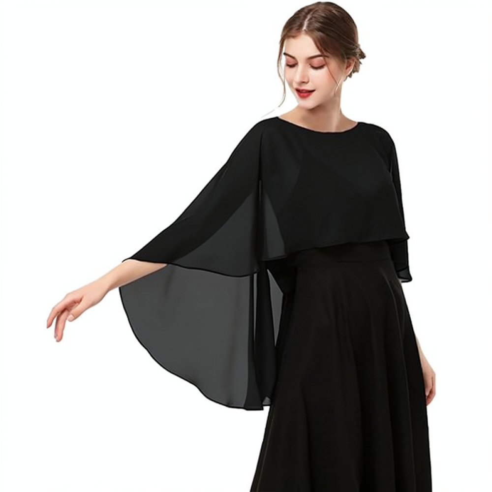 ผ้าคลุมไหล่ชีฟองแฟชั่นผู้หญิง  - Stole Wedding Shawl บทวิจารณ์และราคา