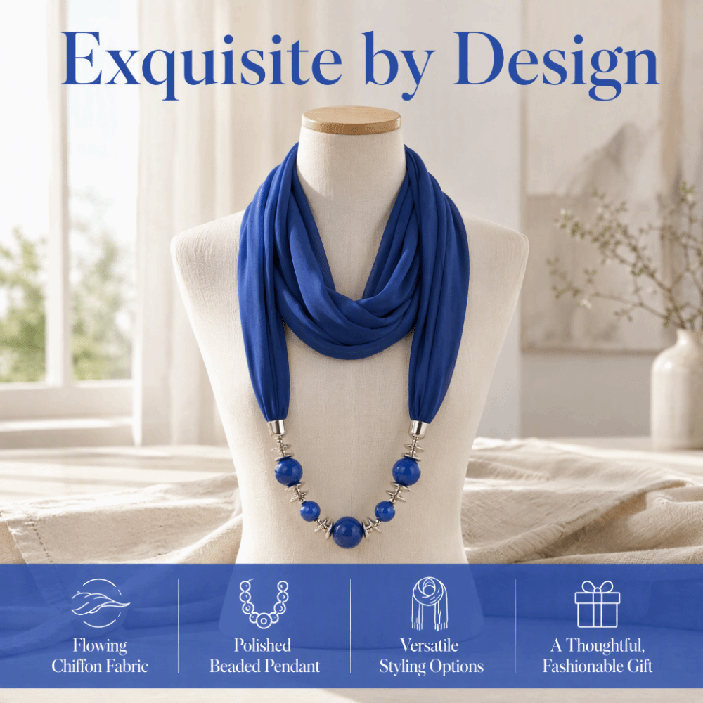 ผ้าพันคอชีฟองใหม่ ประดับลูกปัด - Infinity Scarf Knit บทวิจารณ์และราคา