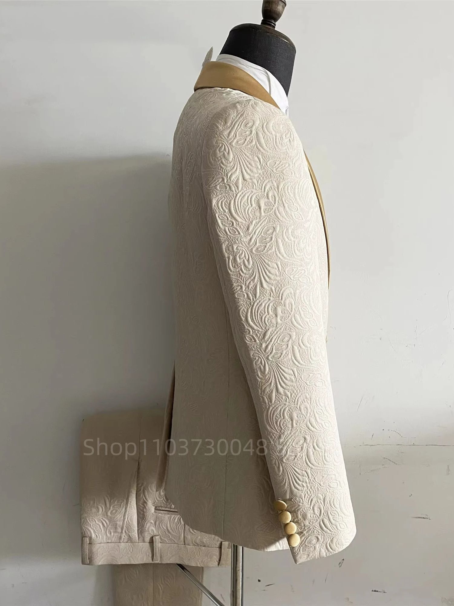 ชุดสูทผู้ชายผ้าแจ็คการ์ดแชมเปญ - Muffler Men Wool บทวิจารณ์และราคา