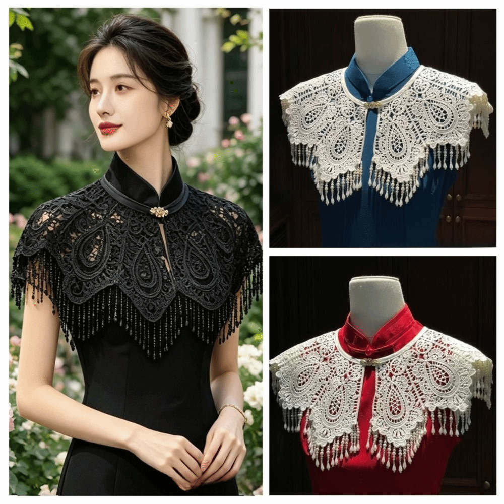 ผ้าคลุมไหล่กี่เพ้าผ้าโพลีเอสเต - Stole Wedding Shawl บทวิจารณ์และราคา